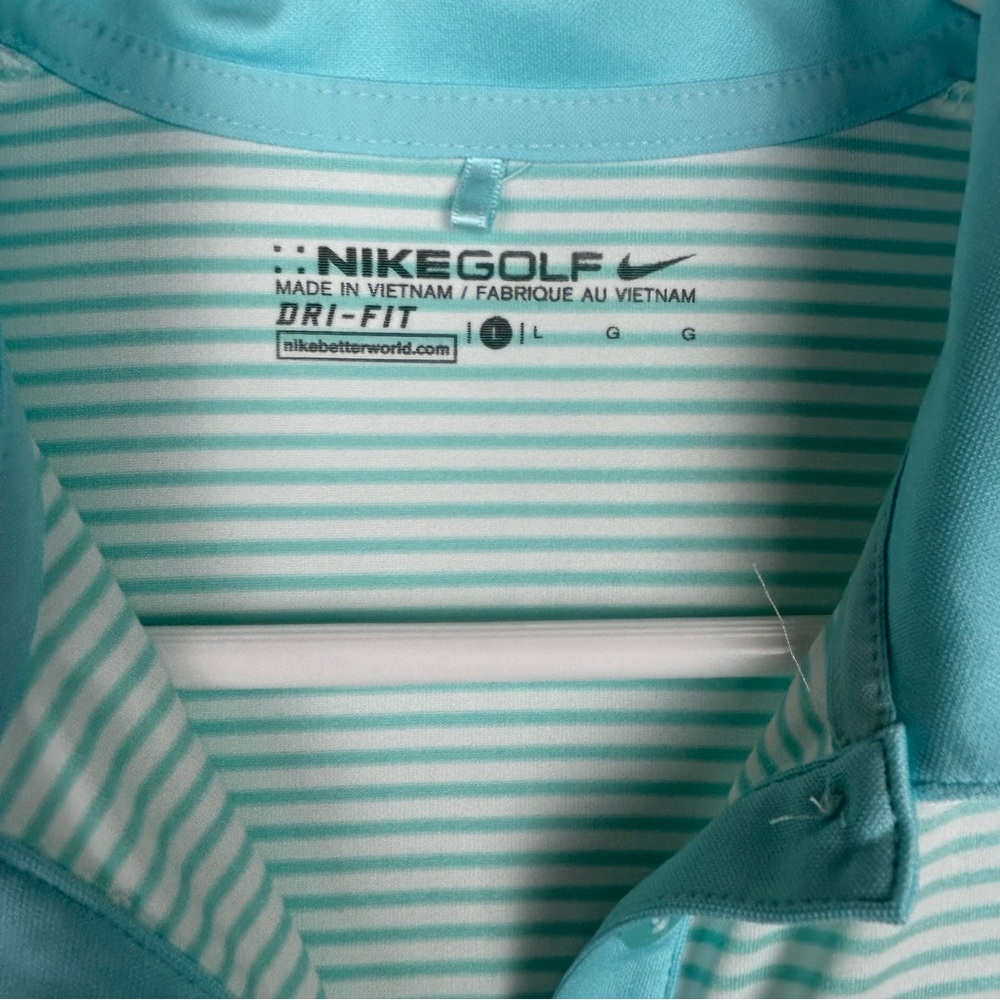 **SOLD**Nike | NIKEGOLF women’s sleeveless blue/green shirt top 1/4 button polo - Picture 5 of 16